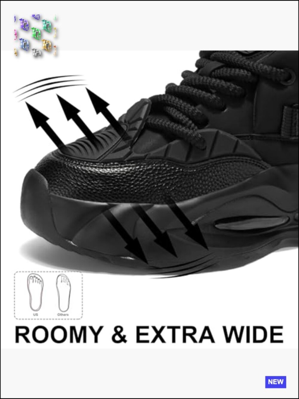 Chunky Platform Sneakers Slip-Resistant Athletic Casual Dad Shoes Retro Style - Picture 3 of 6